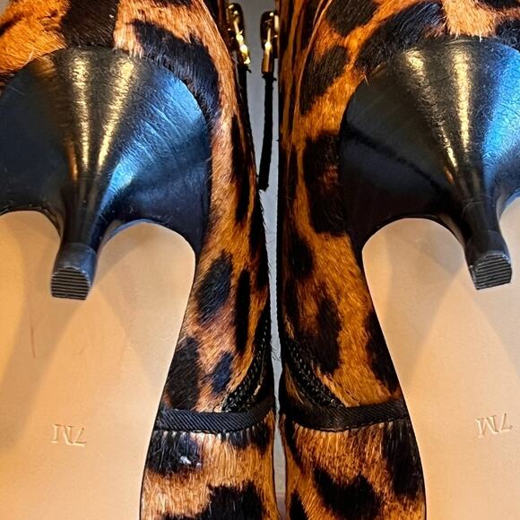Talbots‎ Iona Leopard Calf Hair Kitten Heel Bootie Size 7 - Picture 10 of 12
